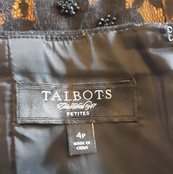 Talbots black beaded lace pencil skirt 4P *O - Picture 3 of 6